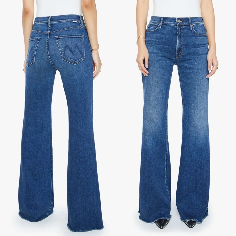 Mother The Lil’ Doozy Fray Jeans in Scorchin Hot Wash Blue Size: 30 - Picture 3 of 15